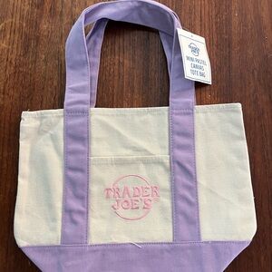Mini Pastel Canvas Tote Bag - Lavender Straps